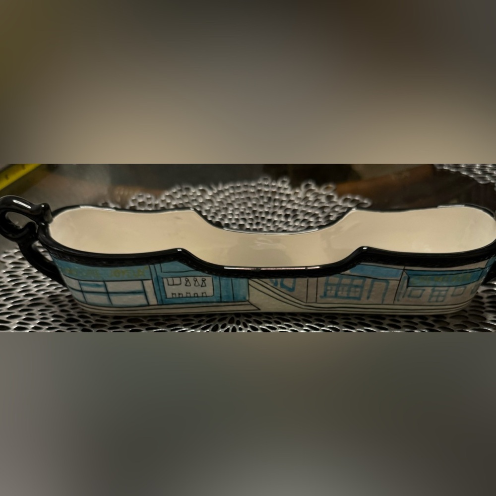 Milson & Louis Ceramic Cracker Serving Tray Dish Handpainted Chef Cafe Baguette